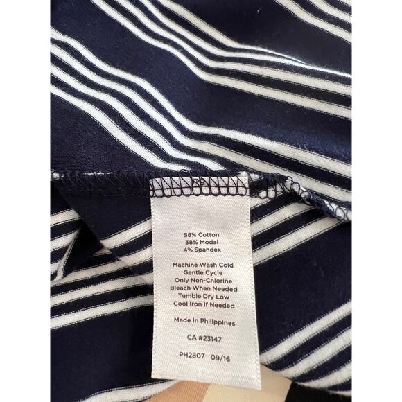 Talbots Nautical Summer Stripe Knit Skirt Navy Blue SP - Picture 5 of 5
